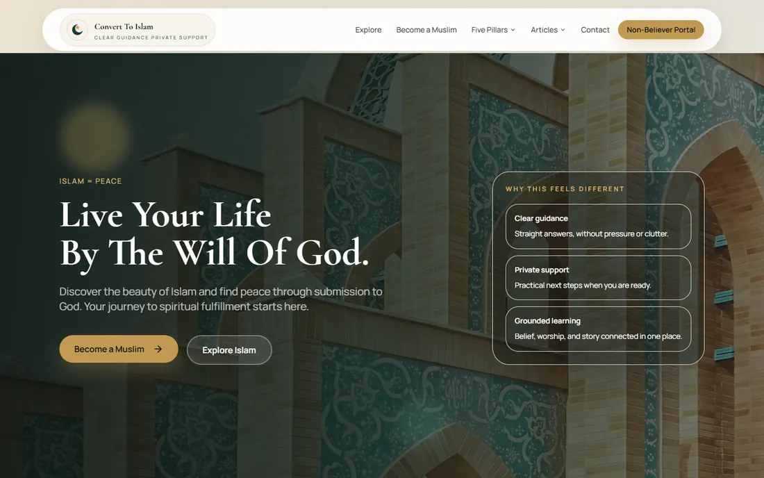 Convert to Islam homepage